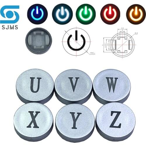 10pcs C12 OD 10mm Switch Cap Symbol Cap For 6*6mm Tactile Momentary LED Tact Push Button Switch cap Letter U V W X Y Z