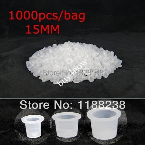 1000PCS 15MM Big Size tattoo Ink Cup tattoo Cap for complete tattoo kit tattoo machine needle supply