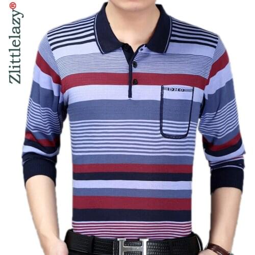 2021 Brand Casual Striped Fitness Long Sleeve Polo Shirt Men Poloshirt Jersey Pocket Mens Polos Tee Shirts Dress Fashions 90303