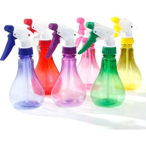 250ML Water Drop Shape Transparent Spray Bottle Trigger Hand-Pressure Watering Pot Sweet Candy Color Adjustable Nozzle Gardening