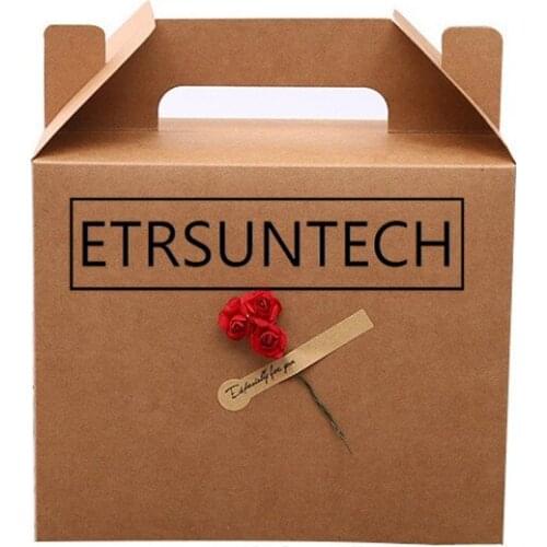 50pcs Large kraft paper cake box with handle portable Ecofriendly Kraft Box Kraft Paper cake food Fruit Packing Box 22x13x18cm