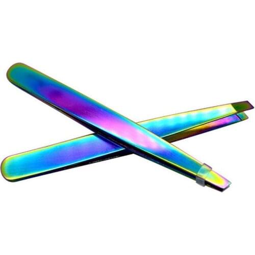 600pcs Angled Slanted Eyebrow Tweezers Stainless Steel Face Hair Removal Eye Brow Trimmer Eyelash Clip Cosmetic Makeup