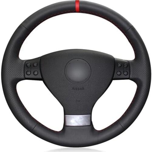 Black Soft Artificial Leather Car Steering Wheel Cover For Volkswagen Golf 5 Mk5 VW Passat B6 Jetta 5 Mk5 Tiguan 2007-2011