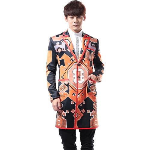 New style Gd stage clothing shirt Stars shows graffiti DJ club male singer costumes male suit