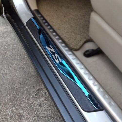 For Mg Zs Car Accessories Styling Door Sill Stainless Steel Protector Guard Scuff Plate Cover Strips Car Sticker Trims 2016 2019