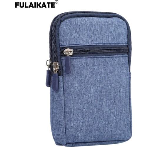 FULAIKATE 6.3" Denim Pocket Universal Waist Bag for iPhone6s Plus Holster Case for Samsung Galaxy S7 S6 Edge Plus Note5 Pouch