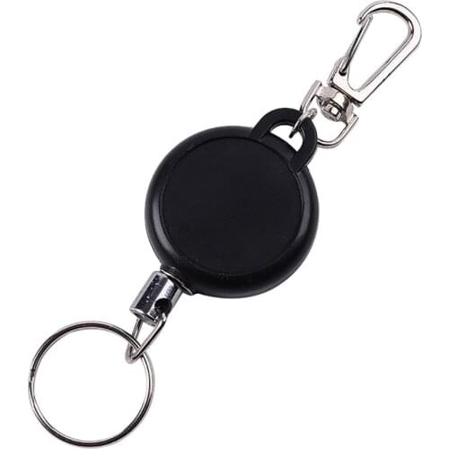 Resilience Steel Wire Rope Elastic Keychain Recoil Sporty Retractable Key Ring Anti Lost Ski Pass ID Card