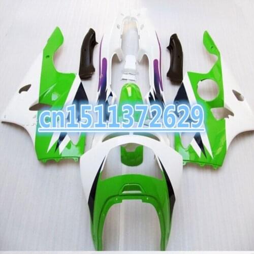 Glossy green white black fairing set for Kawasaki Ninja ZX 6R 1994 1995 1996 1997 ZX6R 94 95 96 97 aftermarket fairin