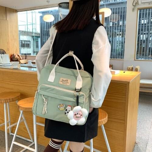 MENGHUO Lovely Women Backpack Female Small Shoulder Bags Handbag Teenage Girl Ring Buckle Portable Travel Messenger Bag