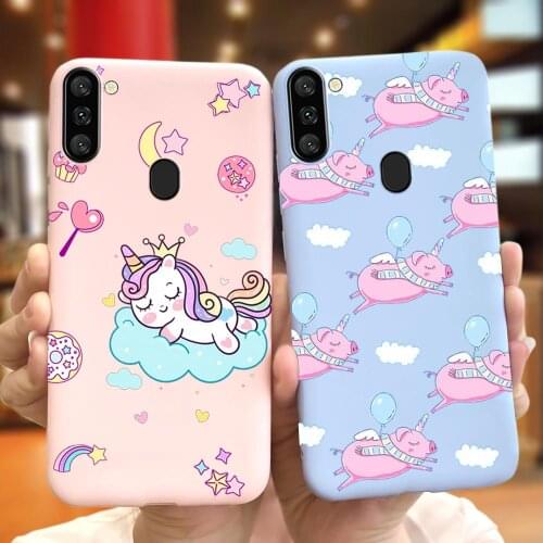 Cartoon Unicorn Cover For Samsung Galaxy A11 A12 A10 A20 A30 A40 A50 A70 A10s A20s A30s A50s A01 A2Core A21s A31 51 71 soft Case