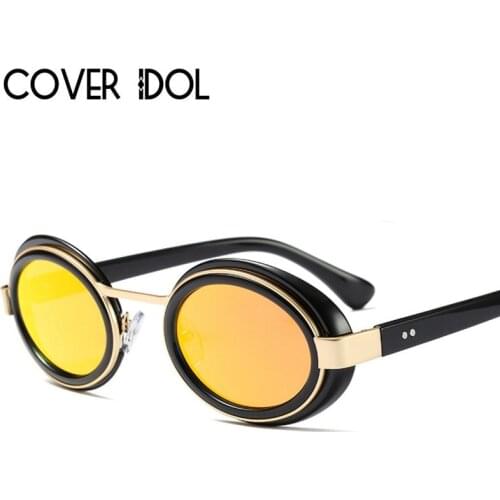 Gothic Modern Round Steampunk Sunglasses For Men and Women Fashion Designer Sun Glasses Oval Design UV400