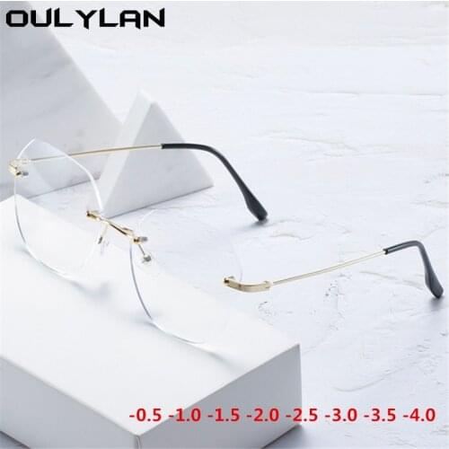 Oulylan -0.5 1.0 1.5 Finished Myopia Glasses Women Men Anti Blue Light Shortsighted Eyewear Transparent Prescription Eyeglasses