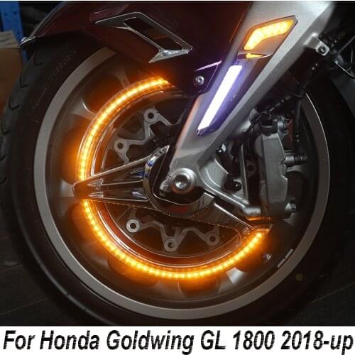 For Honda Goldwing GL 1800 GL1800 F6B Motorcycle Front Brake Fork Mounted NAV LED Lights in Chrome or Black 2018 2019 2020