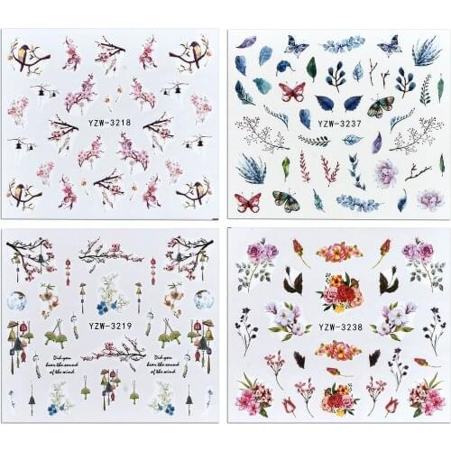 Hot Sell 1Pcs 3D Floral Nail Art Water Transfer Stickers Flower Leaf Manicure Decoration Tips Nail Decal Decals Tools Wholesale