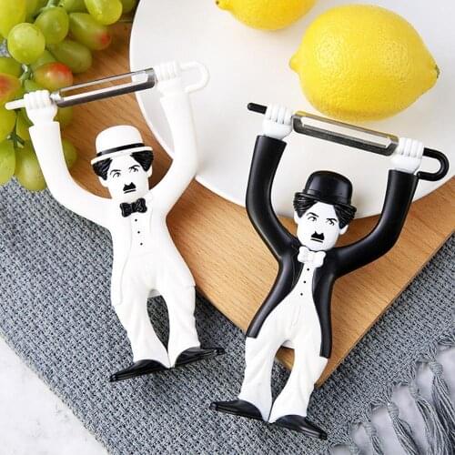 Cute Chaplin Fruit Vegetable Apple Stainless Steel Peelers & Zesters Fruit & Vegetable Tools Kitchen Supplies Funny Gadgets