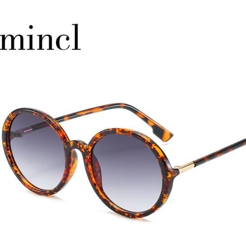 MINCL Retro Fashion Round Leopard Round Sunglasses Brand Design 2019 New Ultralight Color Womens Sunglasses UV400 with Box NX