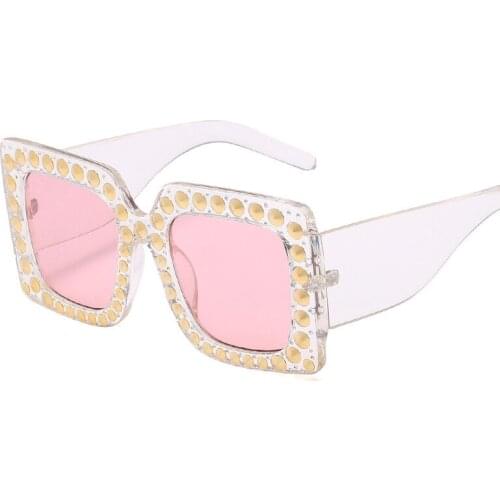 New Sunglasses Large Frame Transparent Film Rivets Inlaid Men Women Glasses Beautiful Creative Shade The Sun Travel Essentials