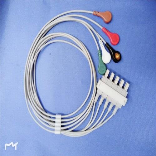 Compatible M1623A ECG cable leadwire set with clip 100cm AHA 5 leads
