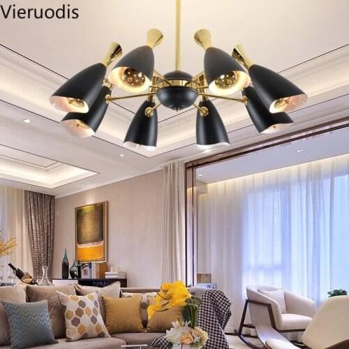 Modern LED chandelier iron art Black Horn lighting for living room bedroom dining room ceiling chandelier lighting fixtures