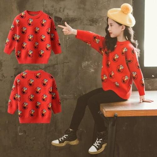 Girls Sweater Kids Coat Outwear 2021 Cartoons Thicken Warm Winter Autumn Knitting Tops Cotton Teenager Pullover Childrens Cloth