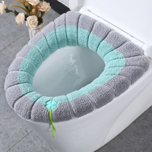 Thickened Toilet Cushion Winter Soft Washable Common Nordic Toilet Seat Pads Household Bathroom Lavatory Cushion Toilet Set