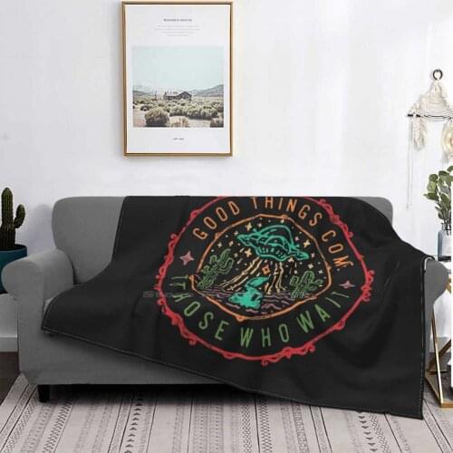 Vintage Shirt Good Things Come Shaggy Throw Soft Blanket Sofa/Bed/Travel Love Gifts Ufo Cute Green Cool S Exist Abduction Retro
