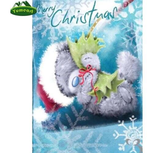 YUMEART Square Drill Diamond DIY Diamond Painting Merry Christmas Embroidery Cross Stitch Mosaic Painting Pool Bear Home Decor