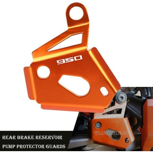 Motorcycle Heel Rear Brake Reservoir Pump Protector Guards For 950 SUPER ENDURO 2006 2007 Rear Brake Master Cylinder Guard 950