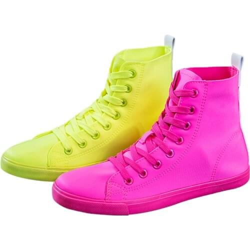 High top canvas shoes 2020 new elastic candy color shoes women can match color two-wear womens shoes