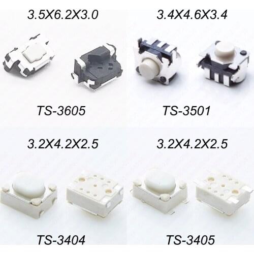 50PCS Tactile Switch Momentary Push Button Light Touch Remote control Key button Tact 3X4X2.5mm for phone/speaker/Cigarette Tool