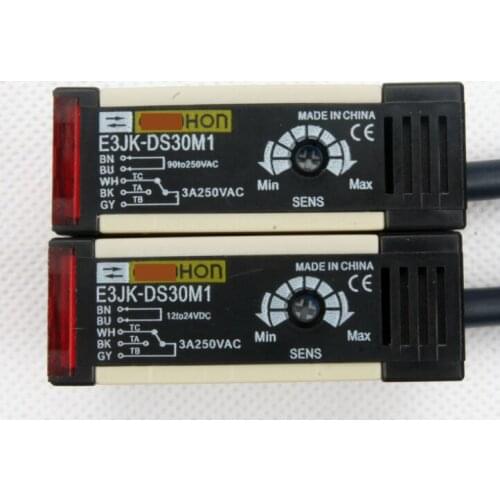 2pcs E3JK-DS30M1 3A 12-24VDC 90-250VAC 5 diffuse reflection photoelectric switch sensor detection 30 cm