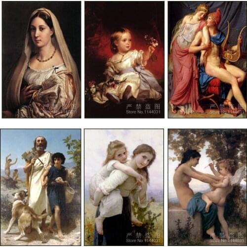 5D Diy Diamond Painting Lady Angel Classic Paintings Cross Stitch Diamond Mosaic Full Round Rhinestone Embroidery Needlework