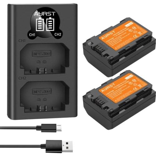 2x 2600mAh NP-FZ100 NPFZ100 Camera Battery + Dual USB Charger for Sony NP-FZ100, BC-QZ1, Sony a9,Alpha a7R III, a7 III, ILCE-9