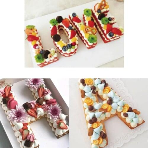 DIY Birthday Cake Design Baking Accessory Pastry Tools Food Grade PET Alphabet Cake Molds Cookie Chocolate Fondant Tool