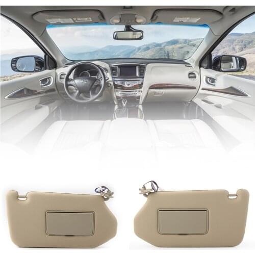 Tan Car Sun Visor PAIR With Lamp For Pathfinder 2013-2018 & for Infiniti QX60 2014 2015 2016 2017 1 Pair Left & Right