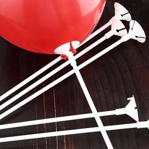 30cm White Balloon Stick Pole Plastic Rods Holder Cup Birthday Party Christmas Wedding Balloons Decoration Accessories