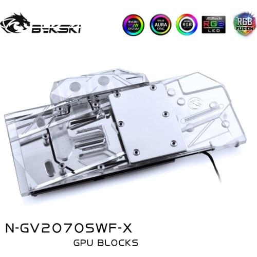 Bykski Graphics Card Full Cover Water Cooling Block, For GIGABYTE RTX2070 Super WINDFORCE OC 3X, N-GV2070SWF-X