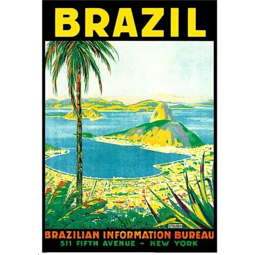 BRAZIL Vintage Travel Railway Photo Art Film Print Silk Poster for Your Home Wall Decor 24x36inch