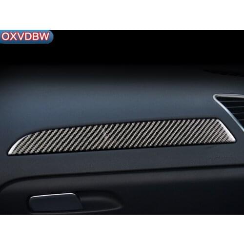 For Audi A4 B8 LHD RHD Accessories Car Interior Styling Stickers Cover Carbon Fiber Copilot Dashboard Trim Panel