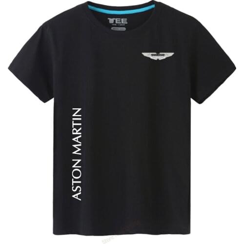 2019 New Arrival Men summer Aston Martin T-Shirt short Sleeved solid colour o neck T shirt Tops