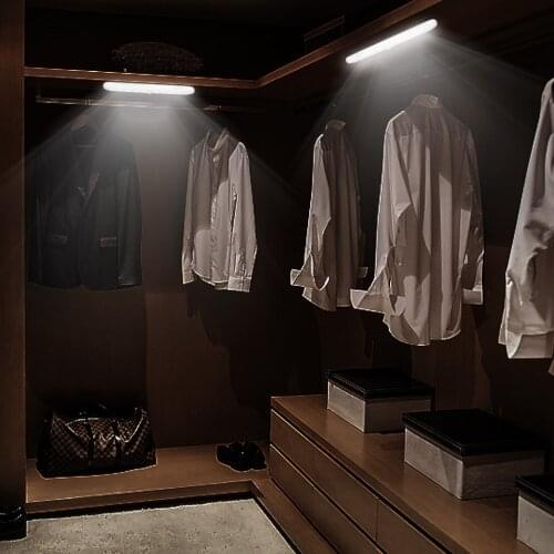 HAMBODER 10LED Human Body Sensor With Magnet Adsorption Cabinet Light Night Light Battery LED Display Wireless Cabinet Lighting