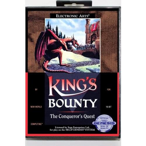Kings Bounty The Conquerors Quest Game Cartridge 16 bit MD Game Card With Retail Box For Sega Mega Drive For Genesis
