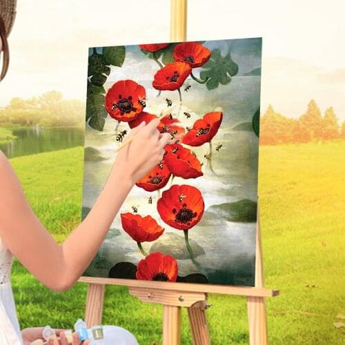 Poppy Flowers Painting By Numbers Set Oil Paints 40*50 Painting On Canvas Decorative Paintings For Kids Handiwork Handicraft