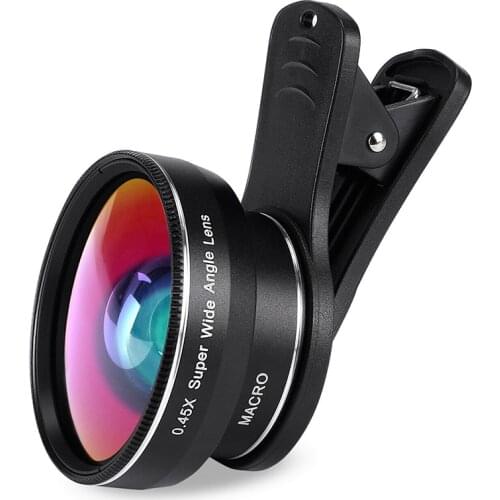 Phone Lens Kit 37MM 49UV 0.45x Super Wide Angle & 12.5x Super Macro Lens HD Camera Lentes For IPhone 6S 7/Xiaomi More Cellphone