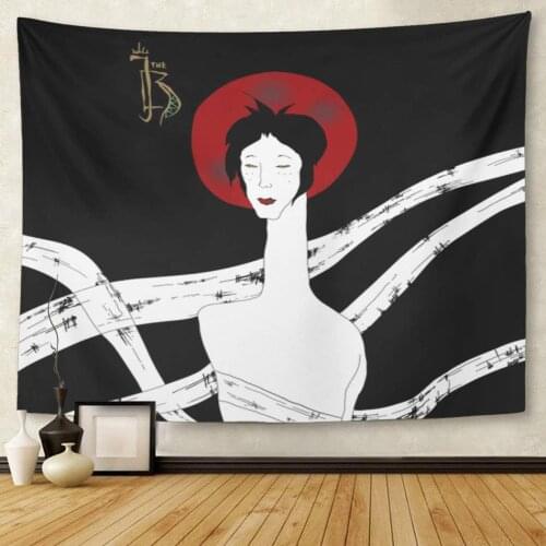 Red of John The Baptist Original Based on Black Tapestry Wall Hanging for Living Room Bedroom Dorm 50x60 inches