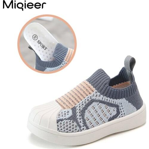 Spring Children Shoes Breathable Kids Casual Sneakers Boys Knit Mesh Lightweight Sports Shoes Soft Bottom Girls Baby Flats Shoes