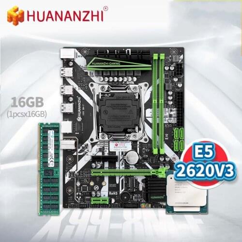 HUANANZHI X99 8M F Motherboard with Intel XEON E5 2620 V3 with 1*16G DDR4 RECC Memory Combo Kit Set NVME USB3.0 Server