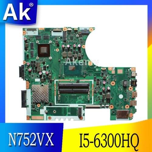 N752VX With I5-6300HQ CPU GTX950M/4G motherboard REV2.0 For ASUS N752V N752VX laptop mainboard Tested Working free shipping