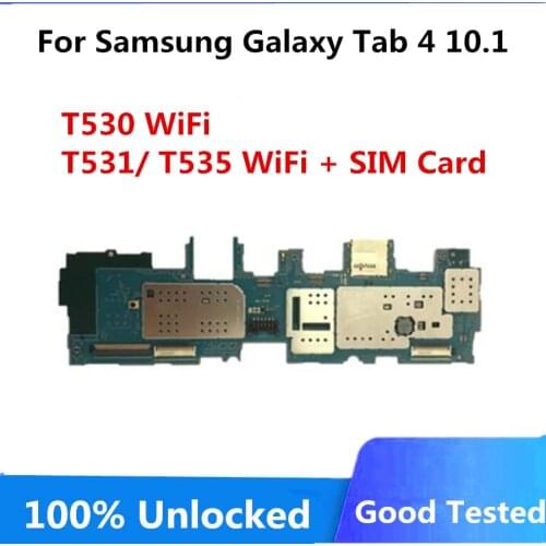 Original Unlocked For Samsung Galaxy Tab 4 10.1 Motherboard T535 T531 T530 Logic Board Mainboard Full Chips Plate EU Version MB