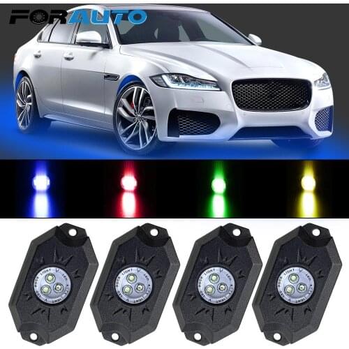 Underbody Music Light 4 Pods Neon LED Lamp Kit RGB LED Rock Lights For Jeep Atv Suv Offroad Truck Bluetooth APP Waterproof